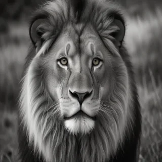 lion black and white