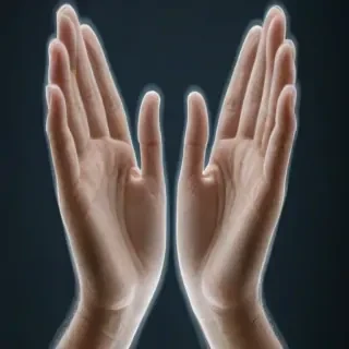 transparent praying hands
