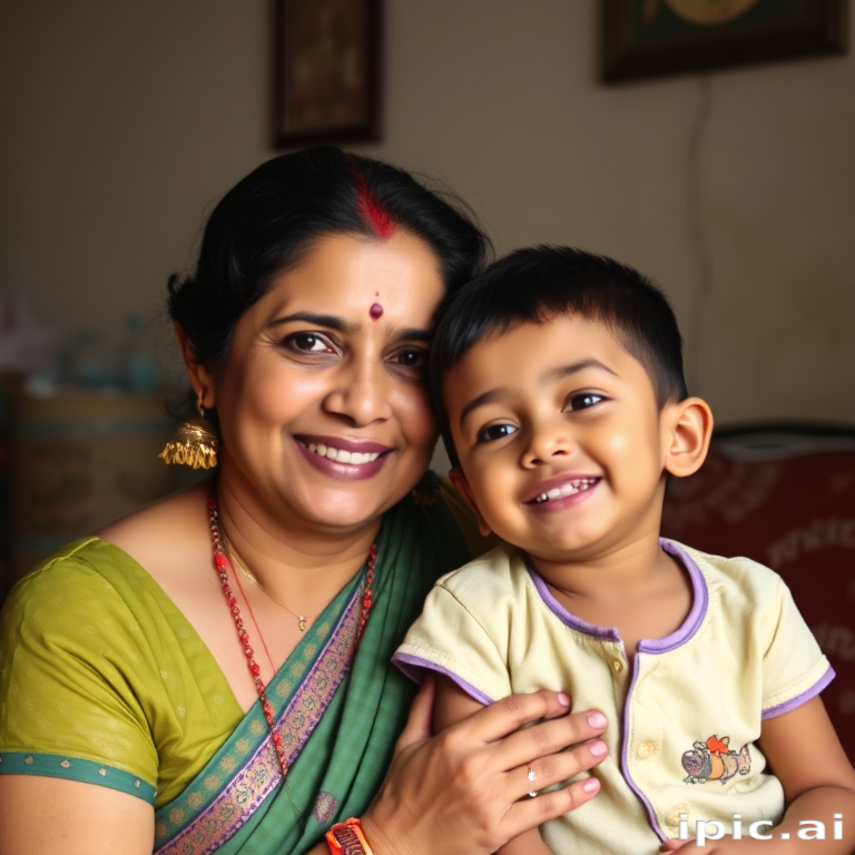 indian mom and son