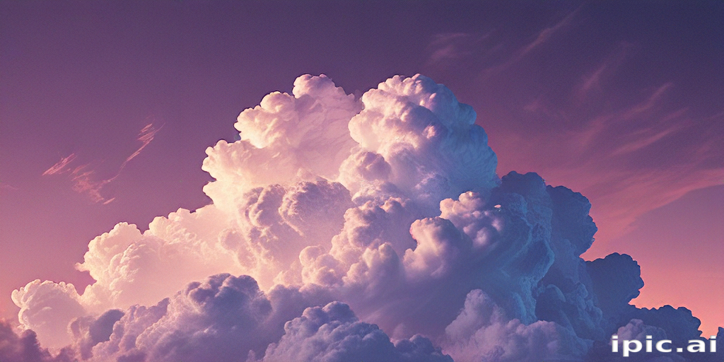 Majestic Cotton Candy Clouds Bathed in a Beautiful Twilight Glow