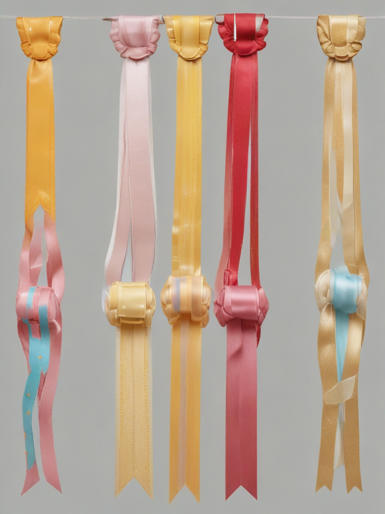 Colorful Decorative Ribbons Hanging in a Line for Festive Occasions and ...
