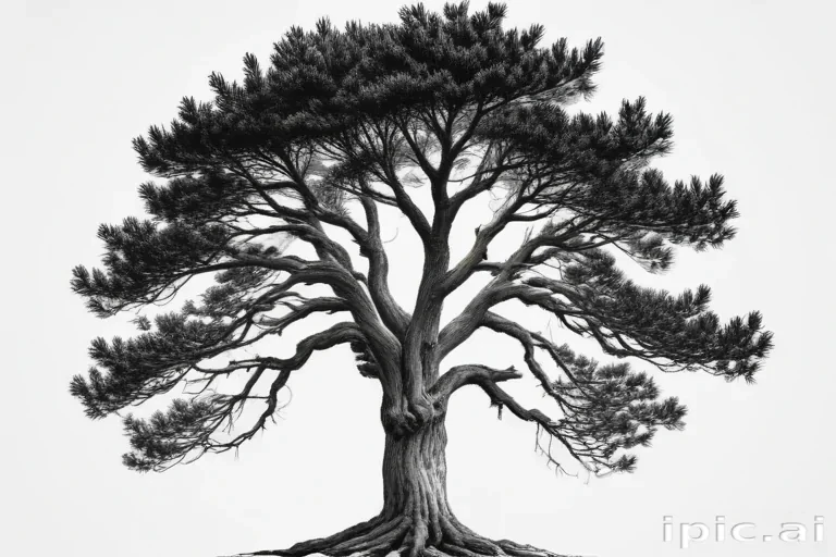 black and white pine tree clip art