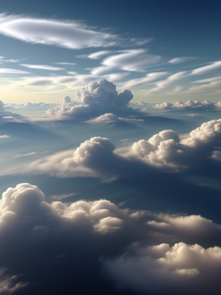 Majestic Cloudscape: A Stunning Aerial View of Soft, Fluffy Clouds