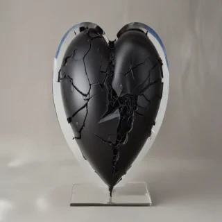 broken black heart