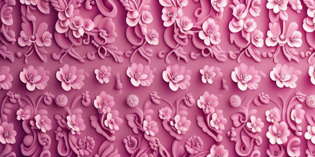 Elegant Pink Floral Design With Intricate Patterns And Delicate Flowers
