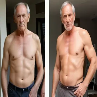 shirtless old men