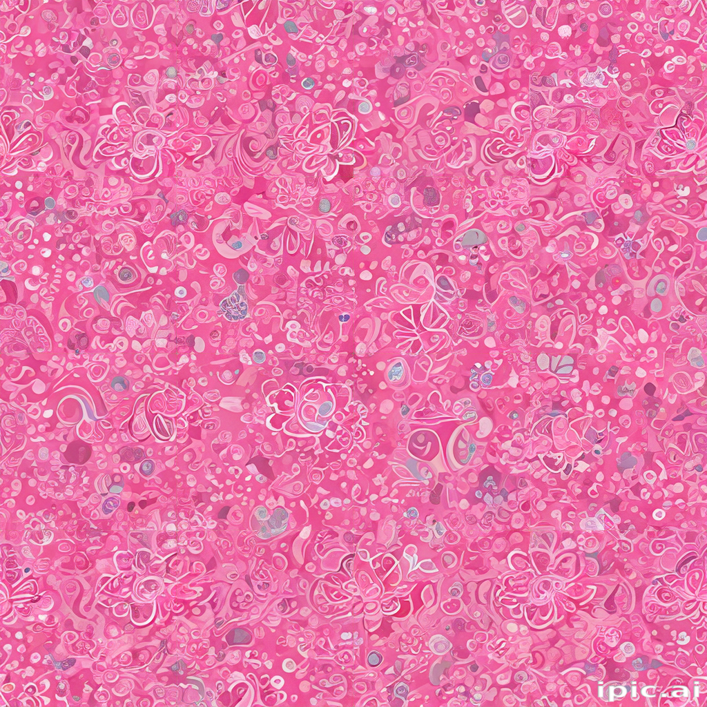 Pink Create A Vibrant Mosaic of Whimsical Pink Flowers and Abstract Patterns.