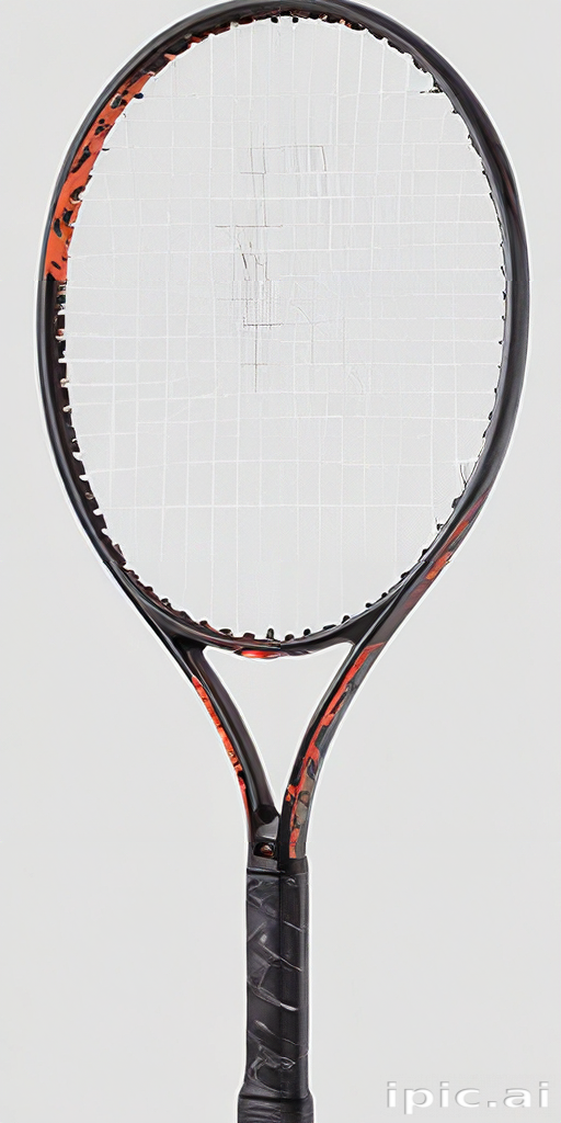 A Close-Up View of a Tennis Racket with a Striking Design.