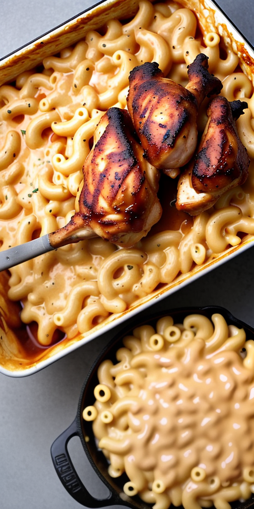 bbq chicken and mac and cheese