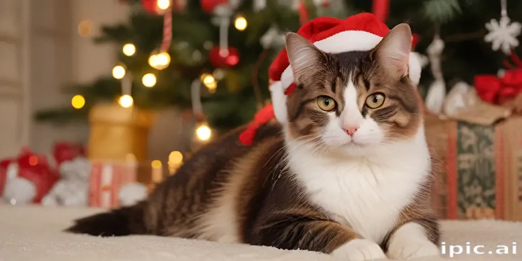 cat christmas background
