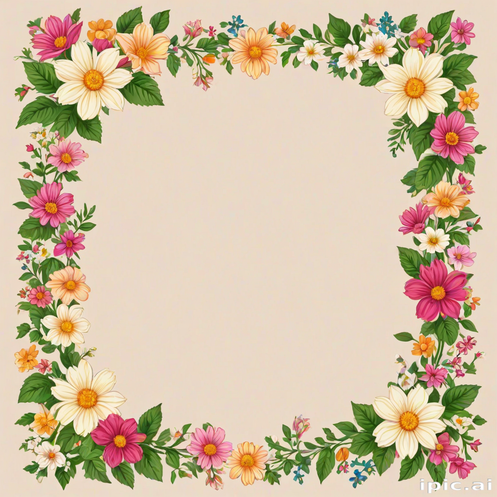 flowery border clipart
