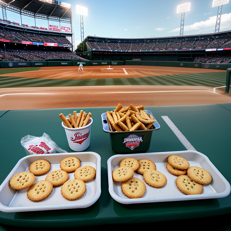 snacks at a baseball game