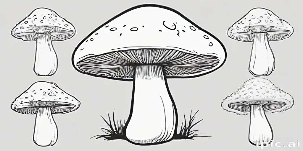 mushroom clipart black and white