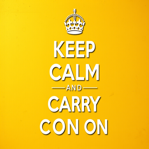 Create a vintage-style poster with the phrase "Keep Calm and Carry On" in bold white font on a textured golden yellow background, using a DSLR camera with a 50mm lens, f/1.8 aperture, ISO 100, and soft natural lighting for enhanced clarity and depth.