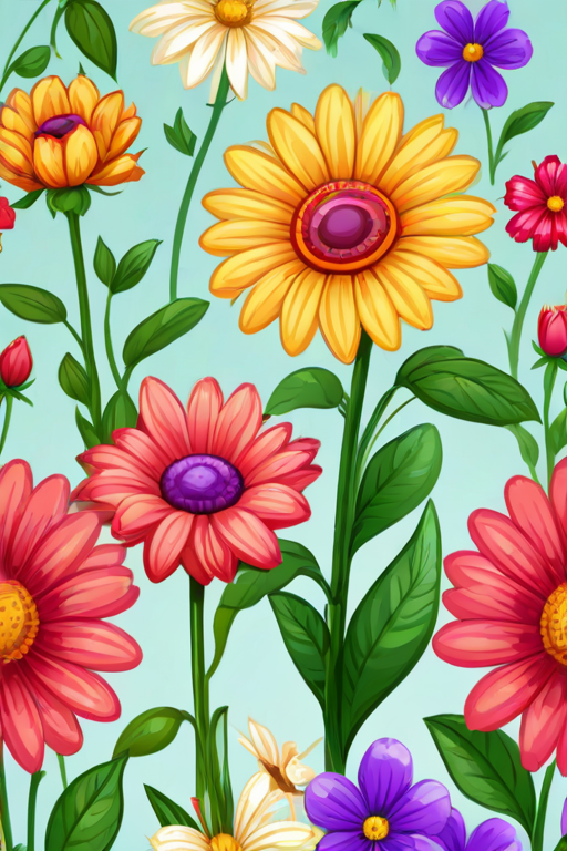 cartoon flowers png