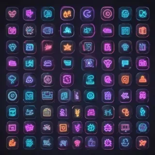 neon app icons