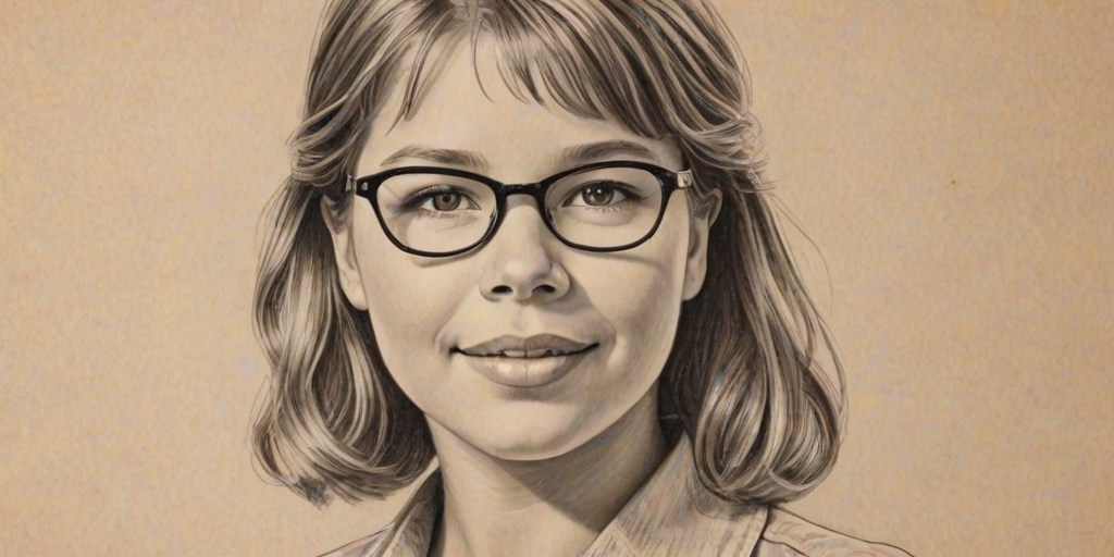 Charming Bindi Irwin, pencil sketch, portrait of Stunning woman 1936s in glasses, hair style beatnik, outline, clear lines, fine lines, 8k