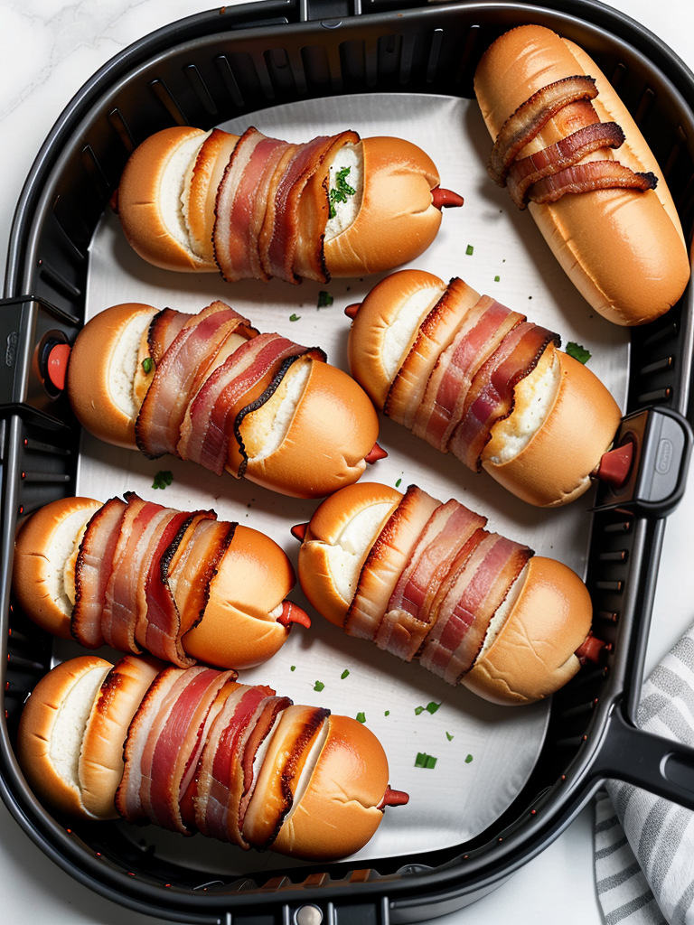 air fryer bacon wrapped hot dogs