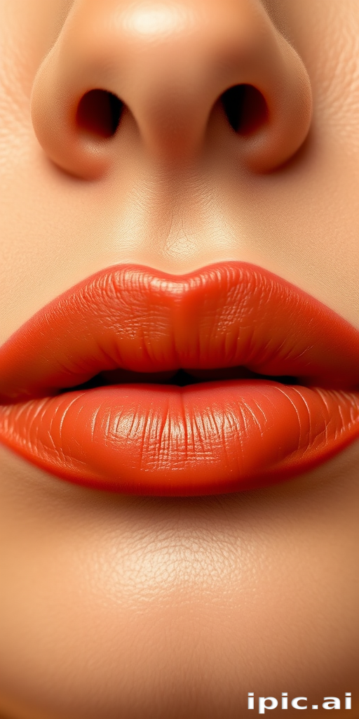 Matte terracotta lips with a warm, earthy tone, perfectly suited for a natural and sun-kissed appearance, enhancing the lips' natural beauty