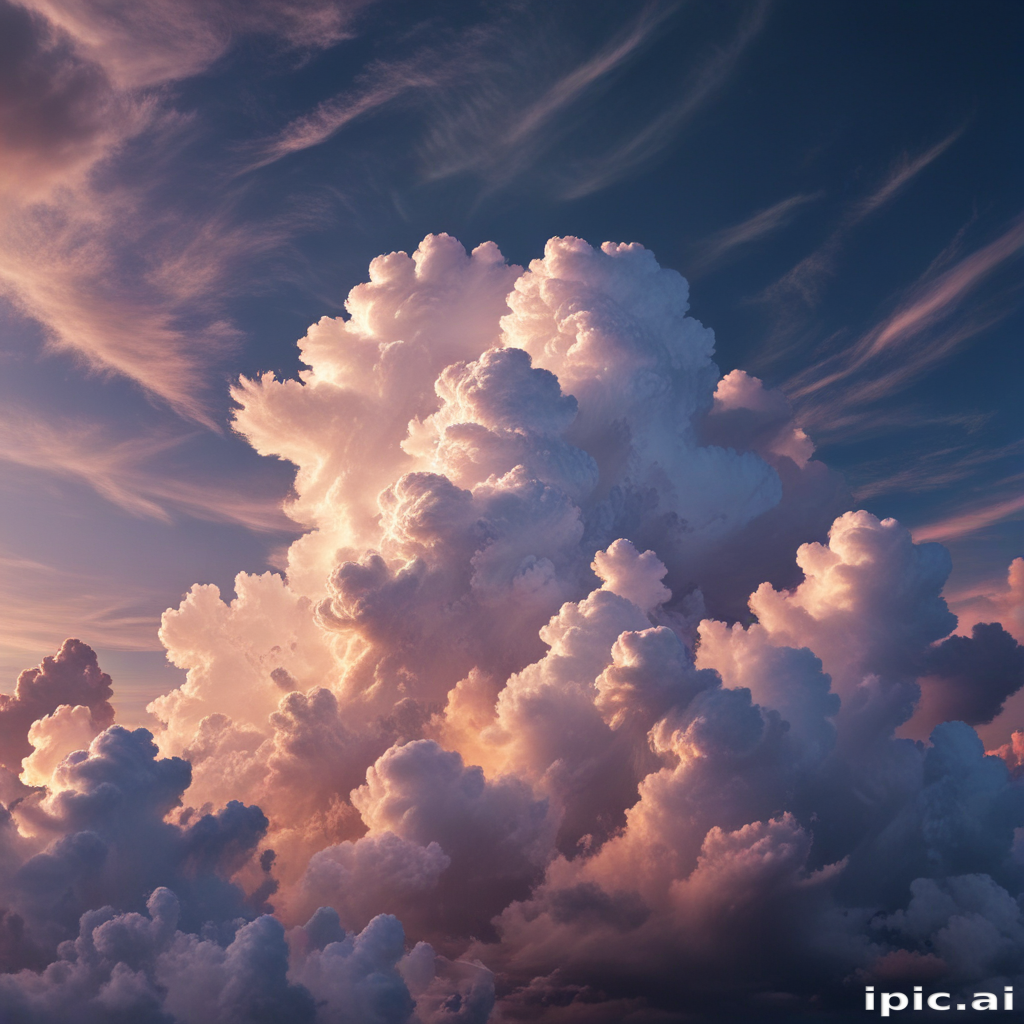 Majestic Clouds Illuminated by the Soft Glow of Sunset Skies