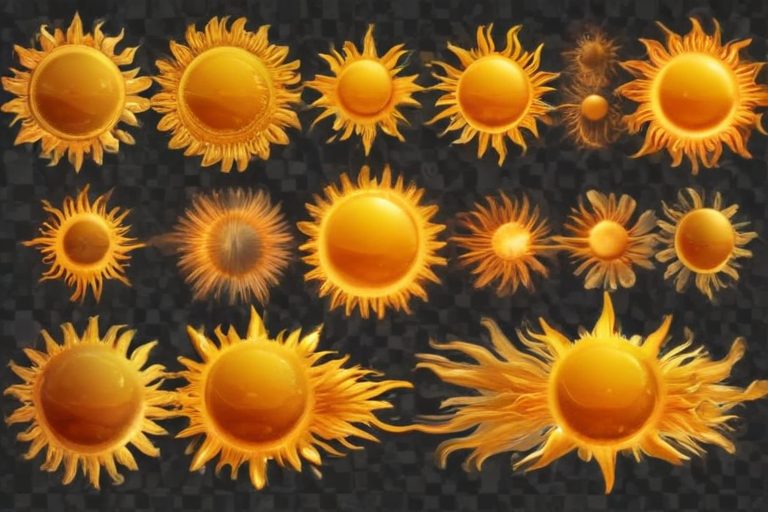 A Collection of Vibrant Sun Illustrations in Various Styles and Designs.