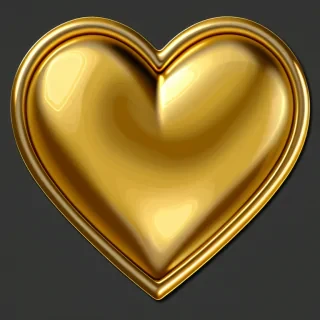 gold heart clipart