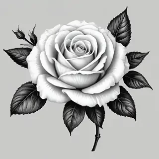 rose clip art black and white