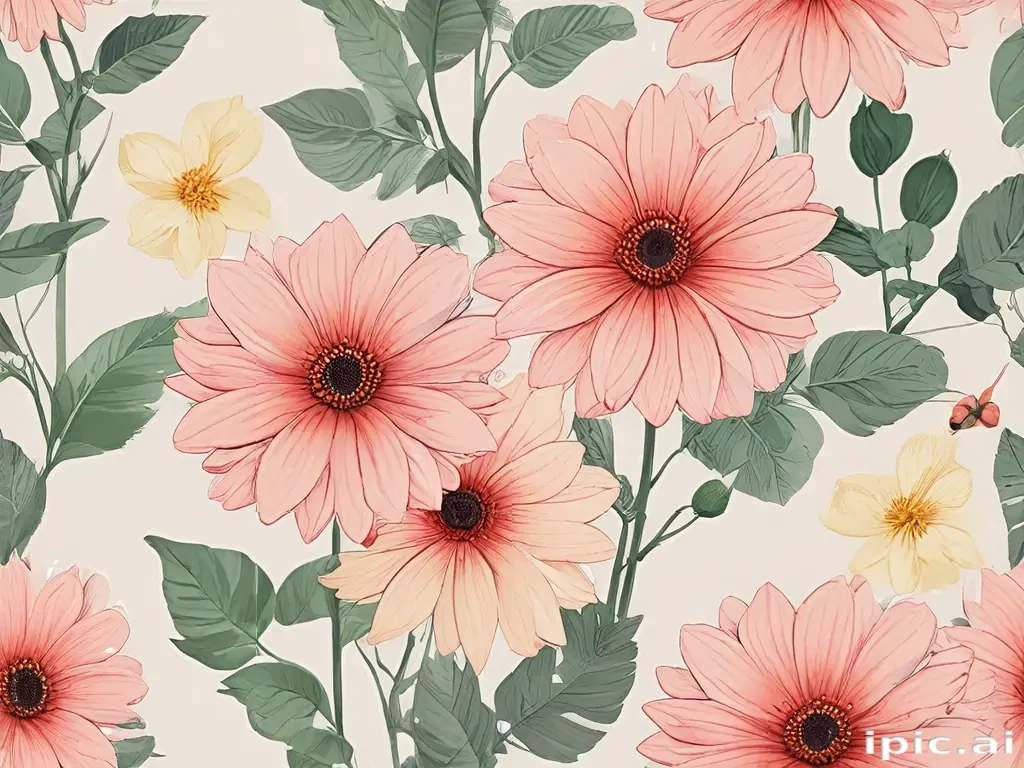 flower aesthetic drawings