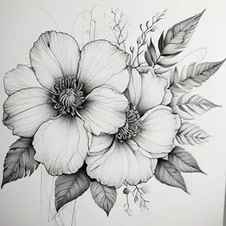 flower line work