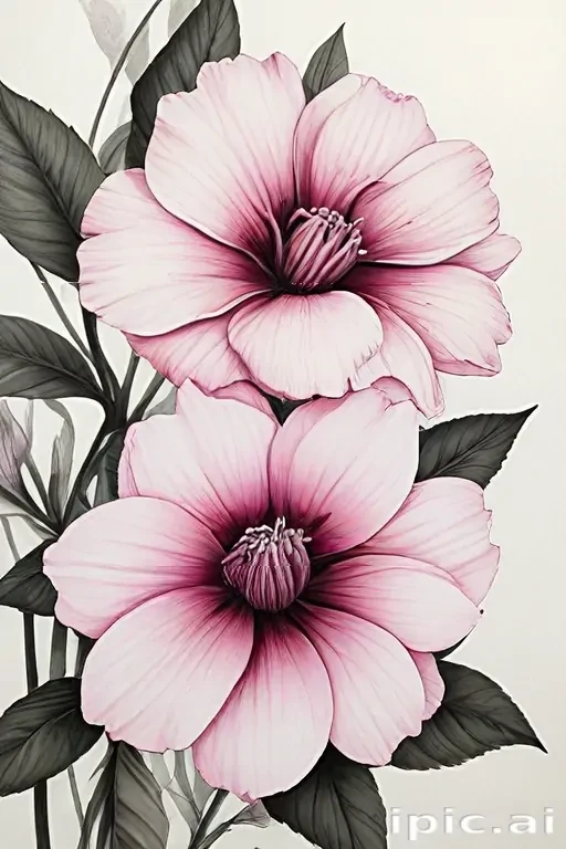 flower aesthetic drawings