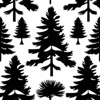 pine tree clipart black and white