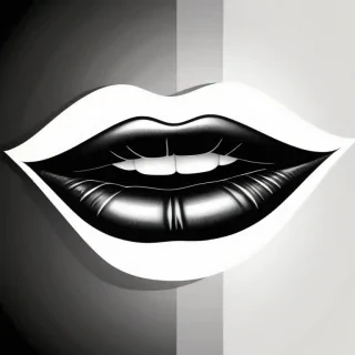lips black and white clipart