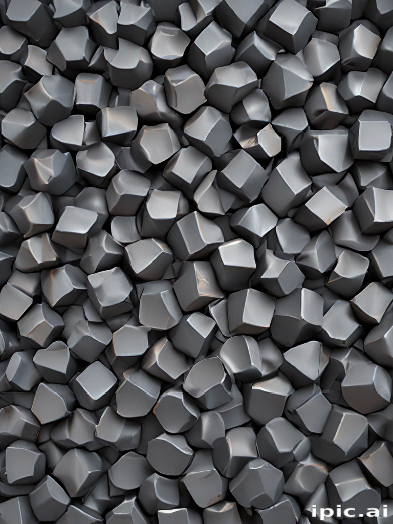 A Textured Surface of Irregular Grey Cubes Displaying Natural Variations.