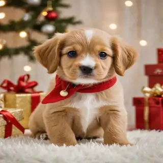 puppy christmas dog wallpaper