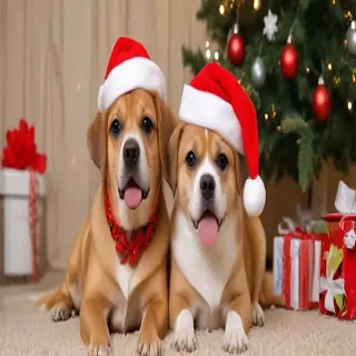 pictures of dogs christmas