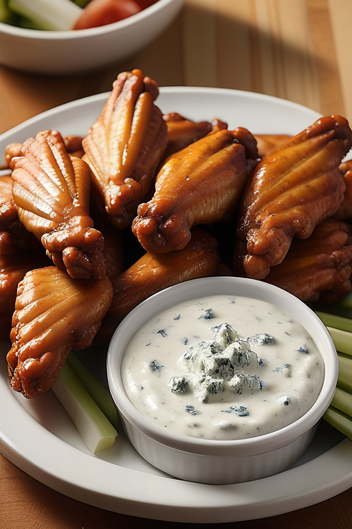 wings and blue cheese dip