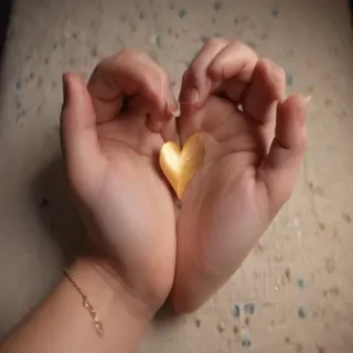 hand heart aesthetic