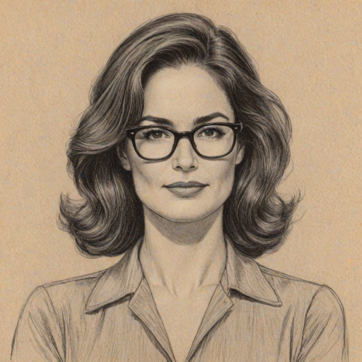 Superb Kim Delaney, pencil sketch, portrait of Pleasing woman 1941s in glasses, hair style beatnik, outline, clear lines, fine lines, 8k