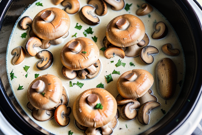 3-ingredient creamy mushroom crockpot chicken