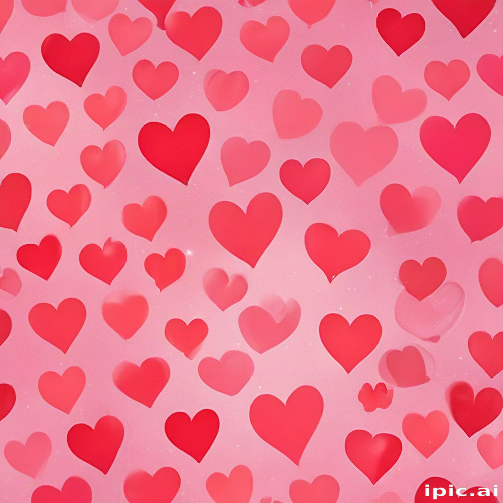 Colorful Hearts on a Soft Pink Background Celebrating Love and Affection.