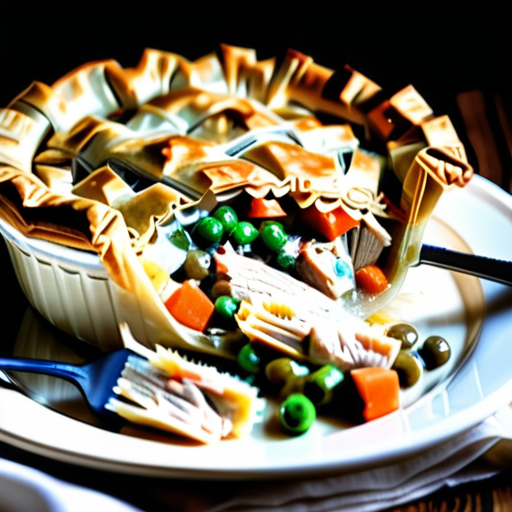 chicken pot pie in phyllo pastry