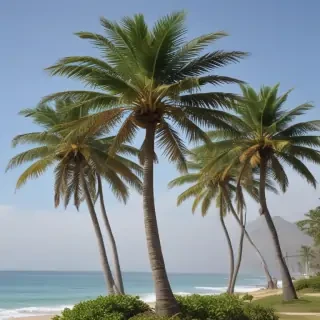 transparent palm trees