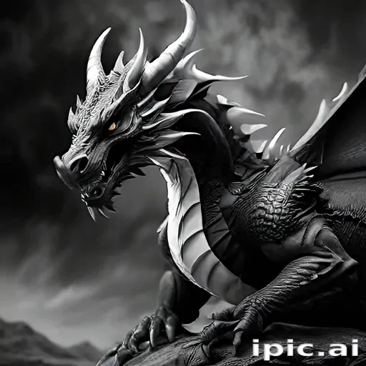 dragon black and white