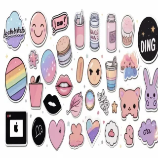aesthetic stickers png