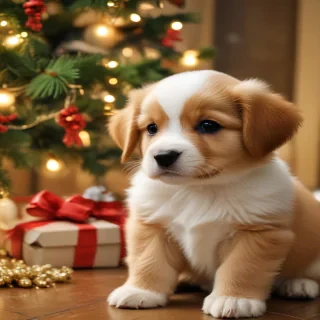 puppy christmas dog wallpaper