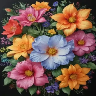 color drawings of flowers