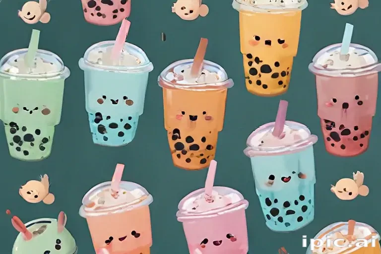 cute boba tea wallpapers