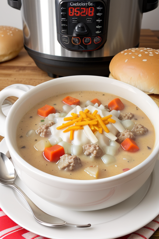 crockpot creamy potato and hamburger soup