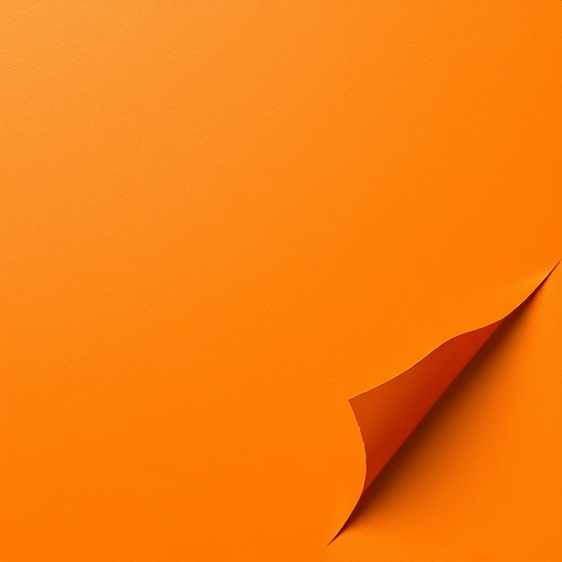 create a vibrant, textured orange paper background with a curled corner, captured with a Canon EOS 5D Mark IV, f/8 aperture, 1/125 shutter speed, ISO 100, natural lighting, close-up view, high dynamic range style, to enhance image quality