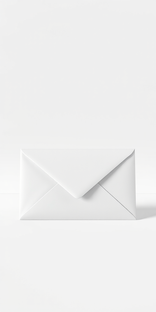 A high-resolution illustration of a classic envelope on a plain background, with soft lighting, using a DSLR camera at f/8 aperture, 50mm lens, ISO 100, and a slight tilt-shift effect to enhance depth of field.